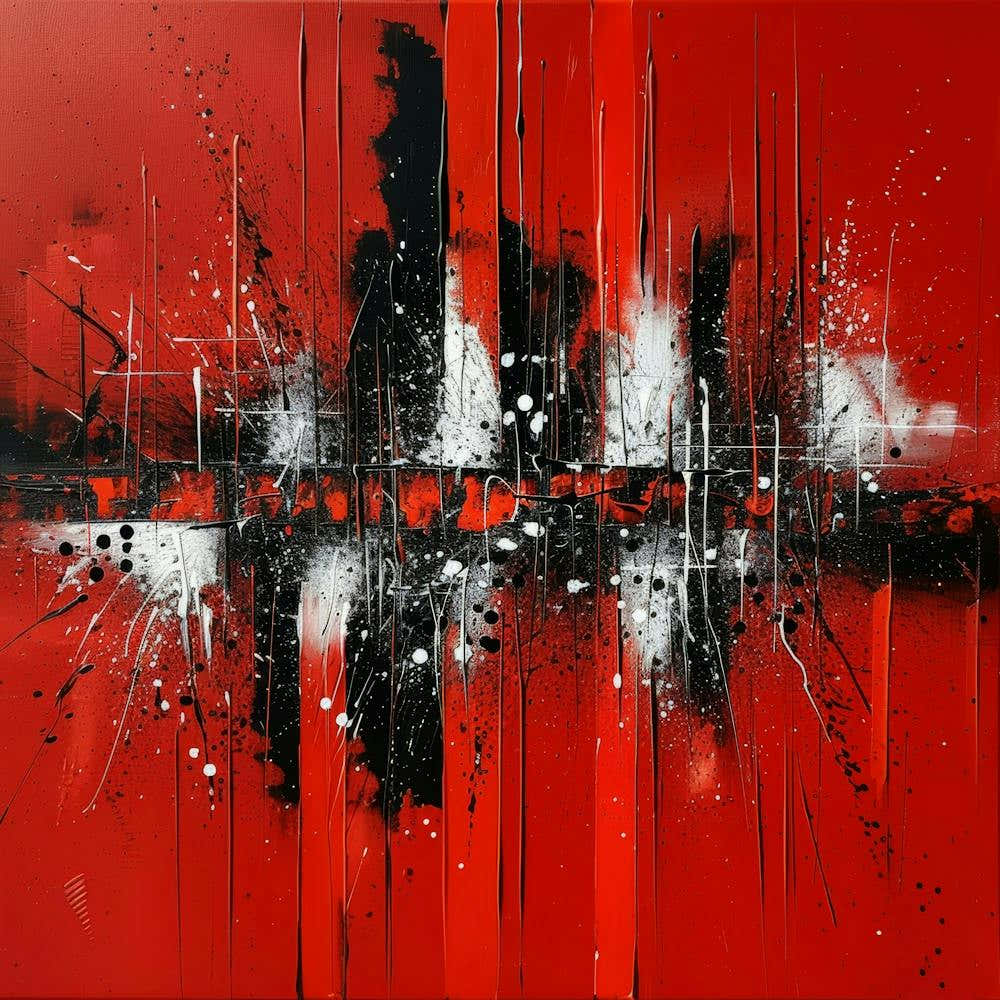 Abstract Red And Black Painting