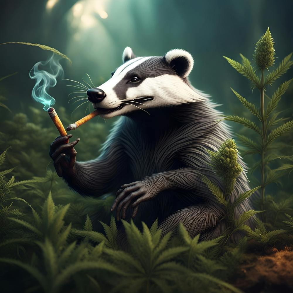 Badger Smoking A Cigarette