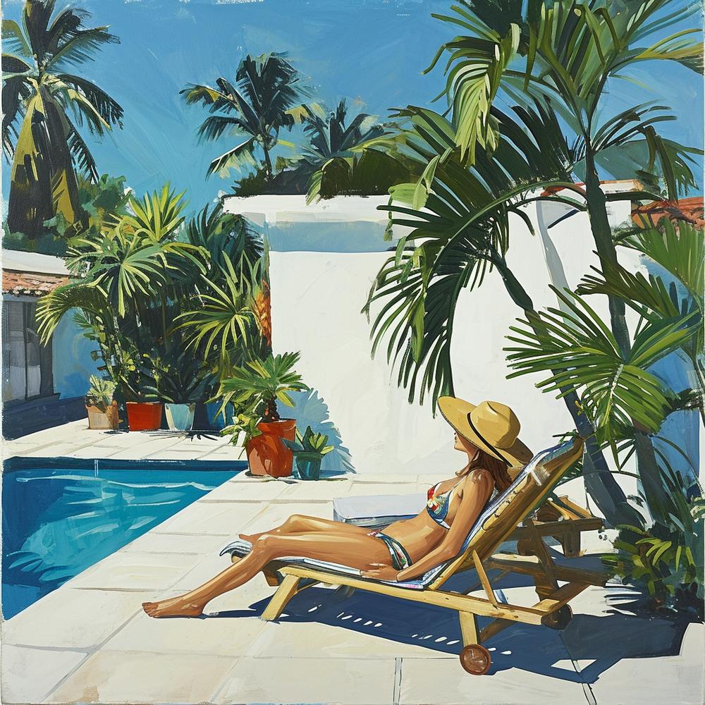 Patio With Pool In Mexico - expressionism 5