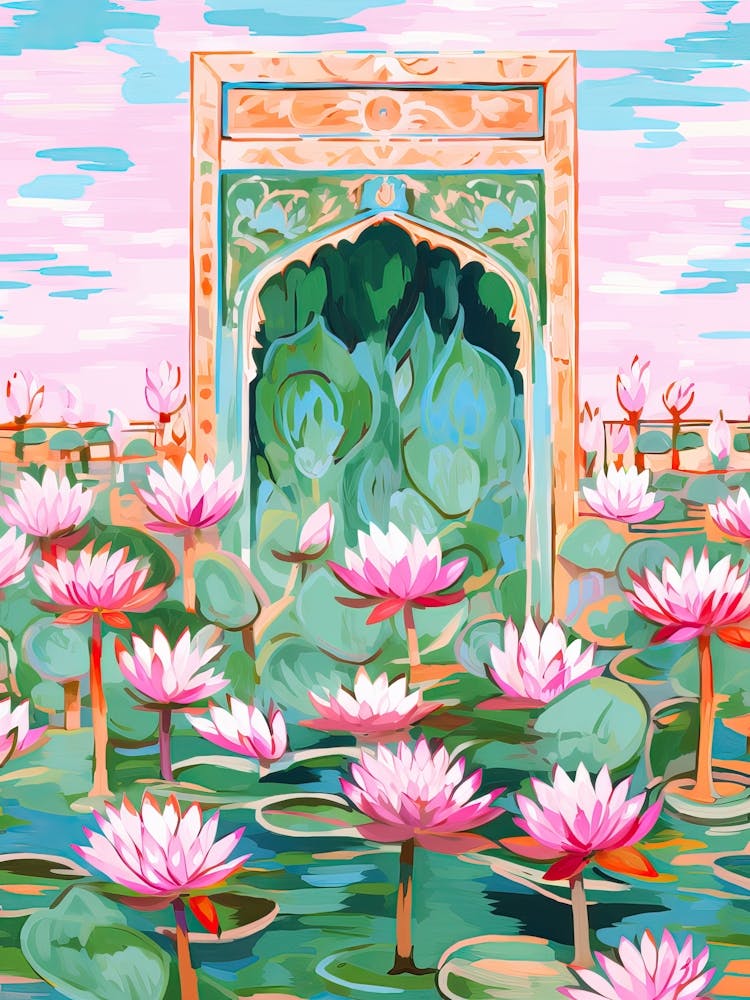 Lotus Gate India Travel Housewarming Painting