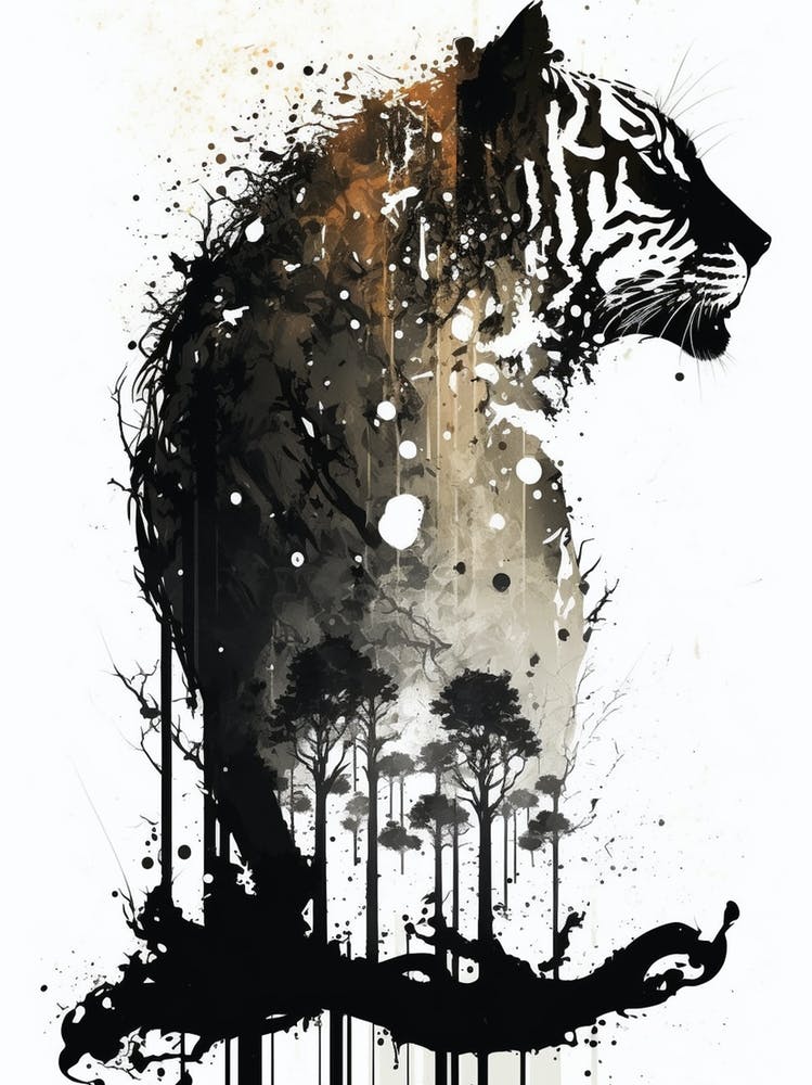 Tiger In The Forest Ink