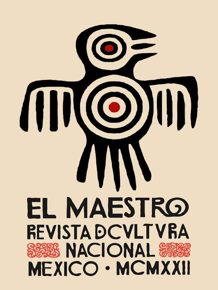 Mexican Art El Maestro Magazine Revists Bird Aztec