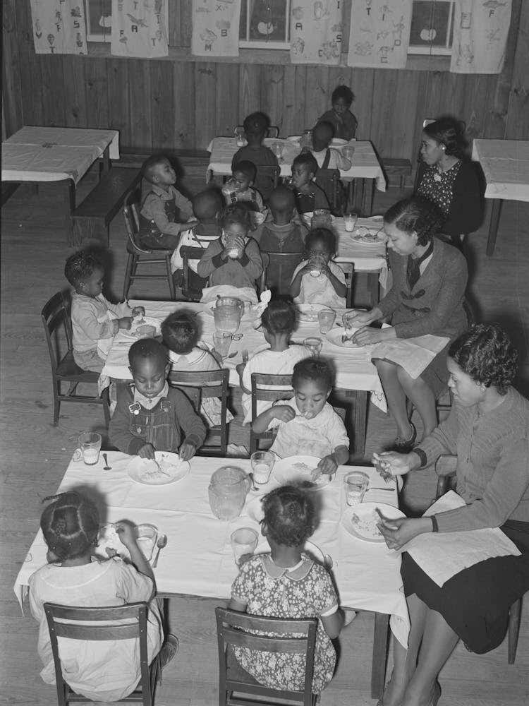 Luncheon In Nursery School, Lakeview Project, Arkansas By Russell Lee