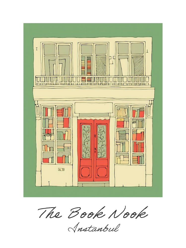 Instanbul The Book Nook Pastel Colours 3 Poster