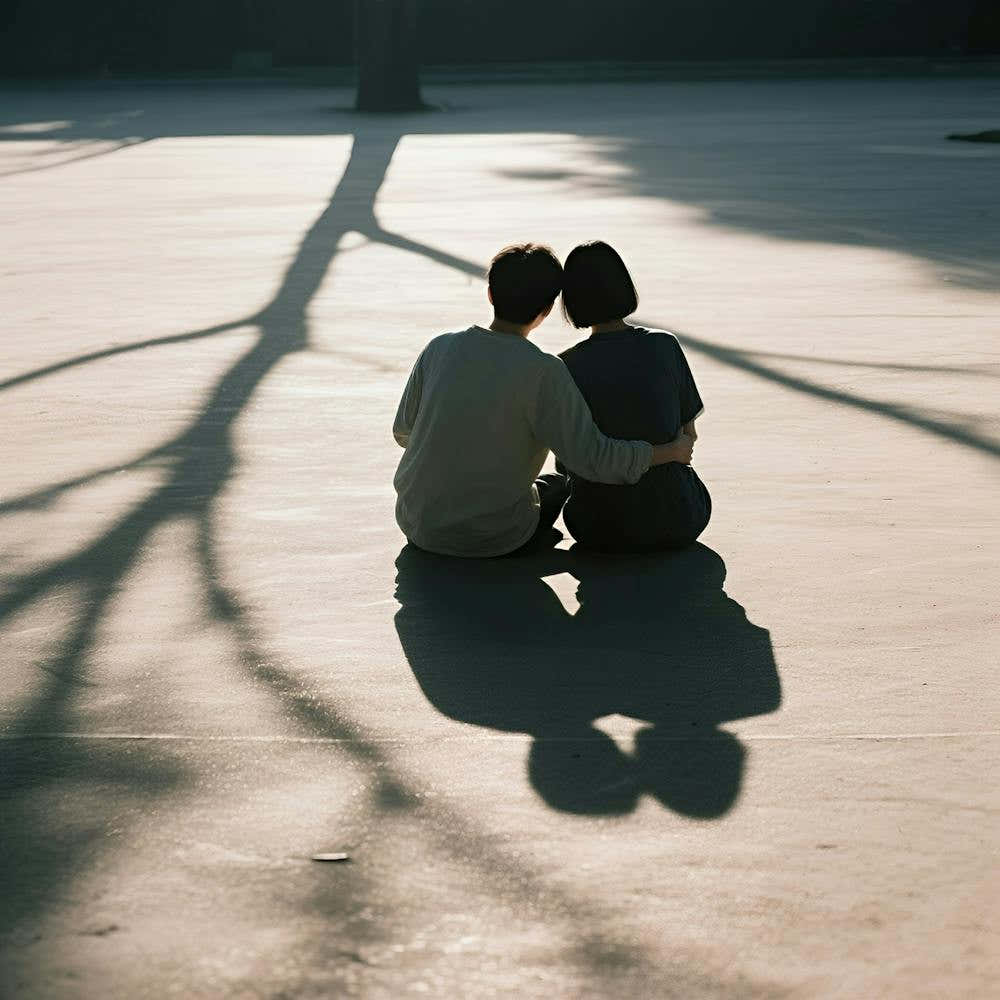 Couple Sitting In The Park