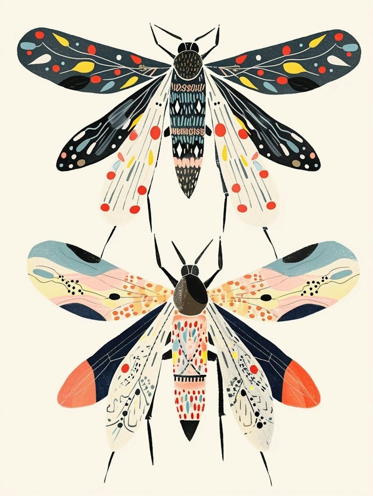 Colourful Insect Illustration Fly 10