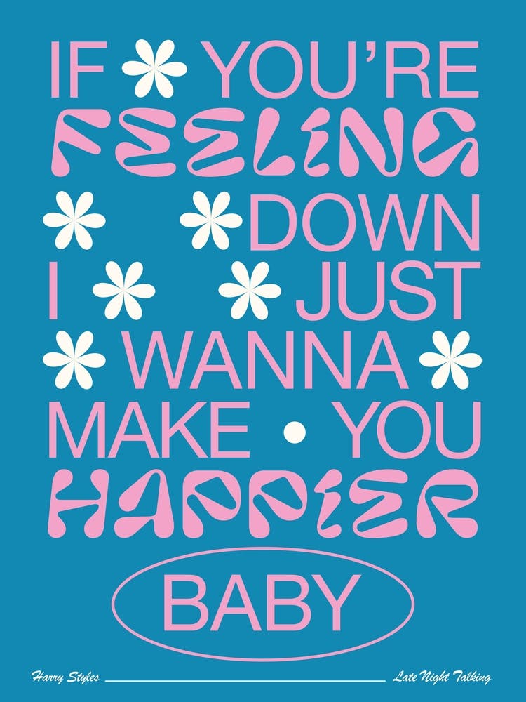 Late Night Styles - Wall Art Lyrics Music Poster Print