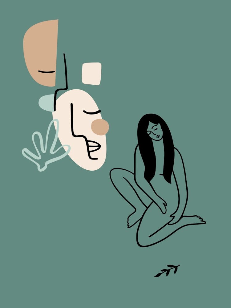 Woman And A Man. Boho woman — boho poster, boho wall art