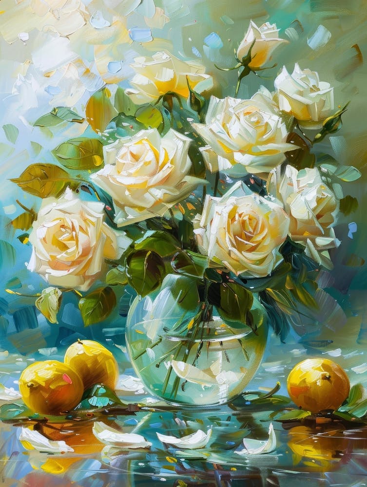 White Roses In A Vase 3