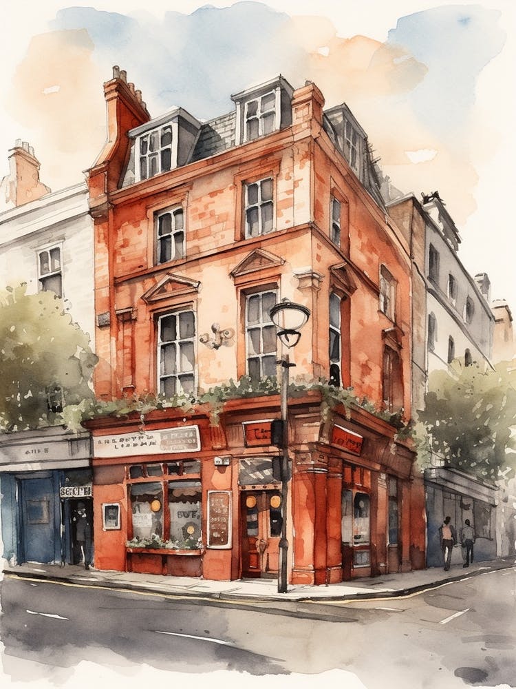 Shoreditch London Neighborhood, Watercolour 3