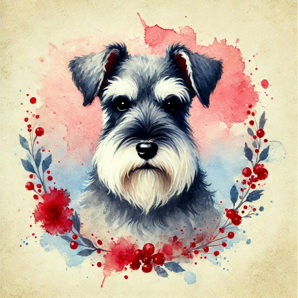 Watercolor Miniature Schnauzer 3