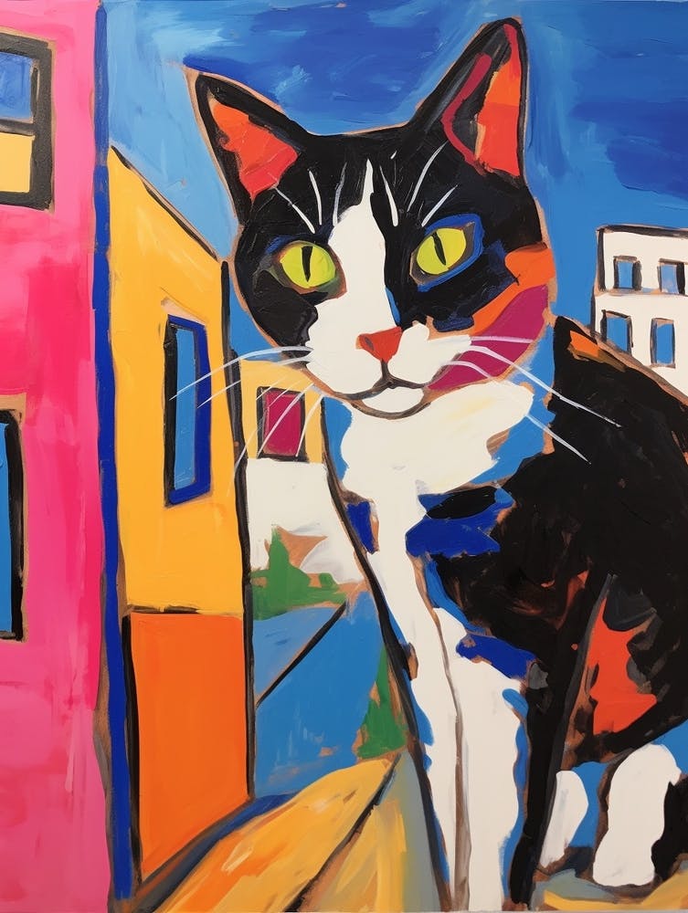 Painting Of A Cat In Paphos Cyprus 1