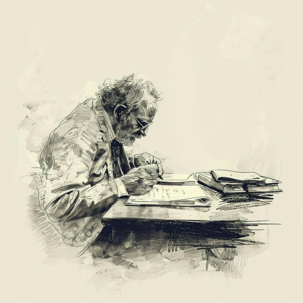 Old Man Writing 1