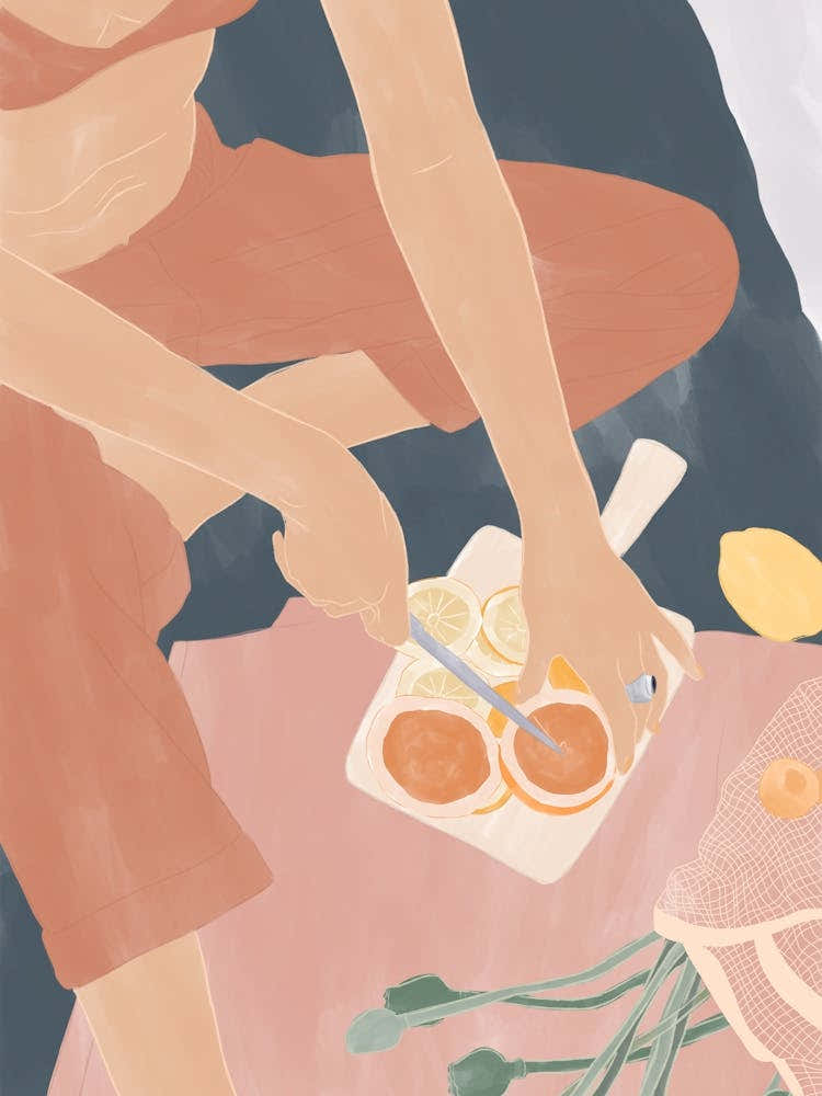 Woman Preparing Food