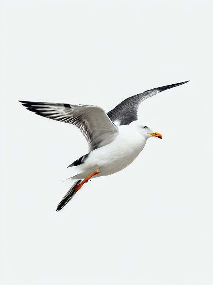 Seagull B&W Pencil Drawing 1 Bird