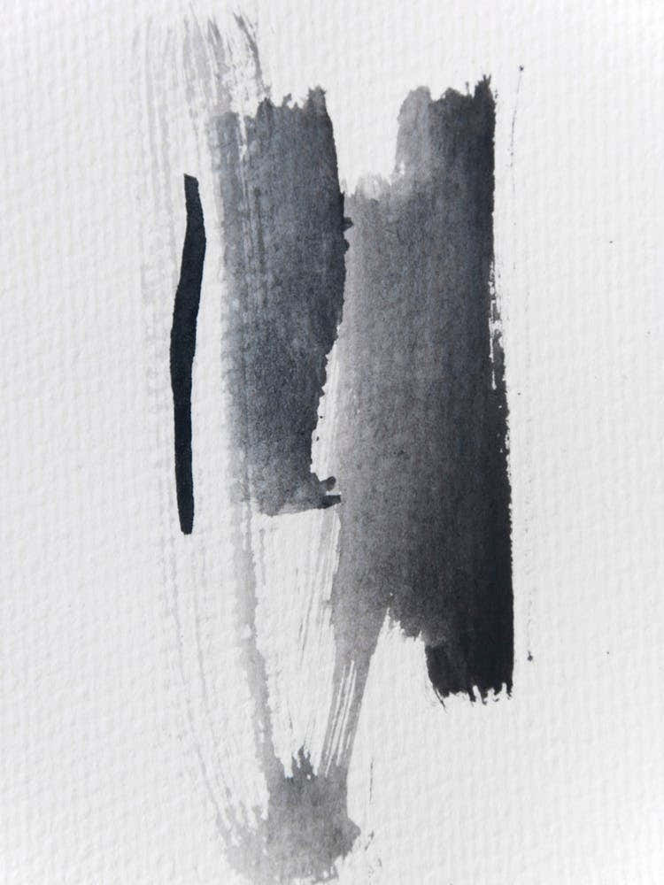 Aquarelle Meets Pencil Black Strokes