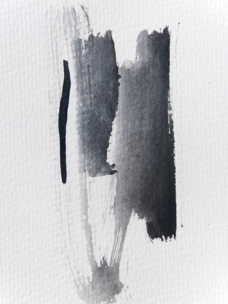 Aquarelle Meets Pencil Black Strokes