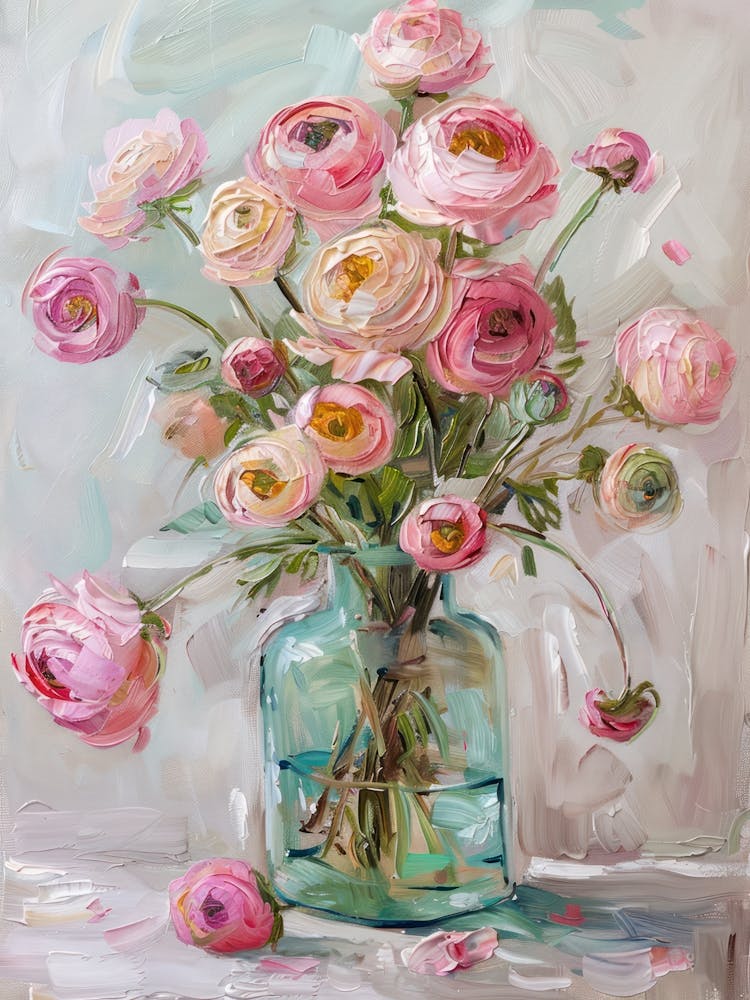 A World Of Flowers Ranunculus 1 Painting