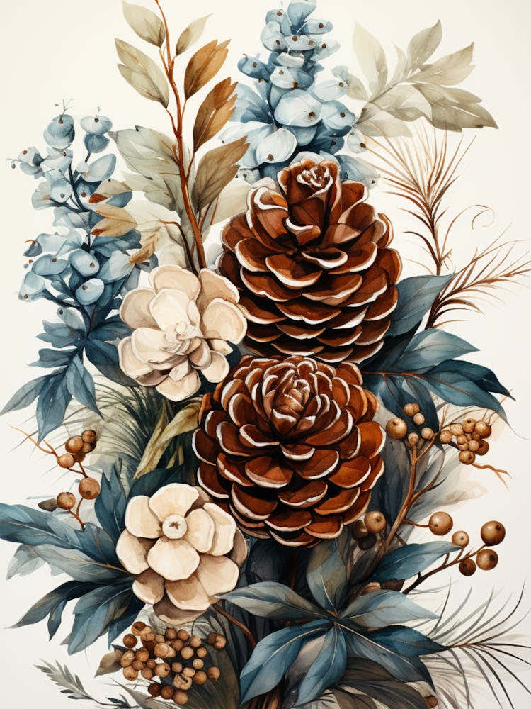Winter Pine COne Flowers