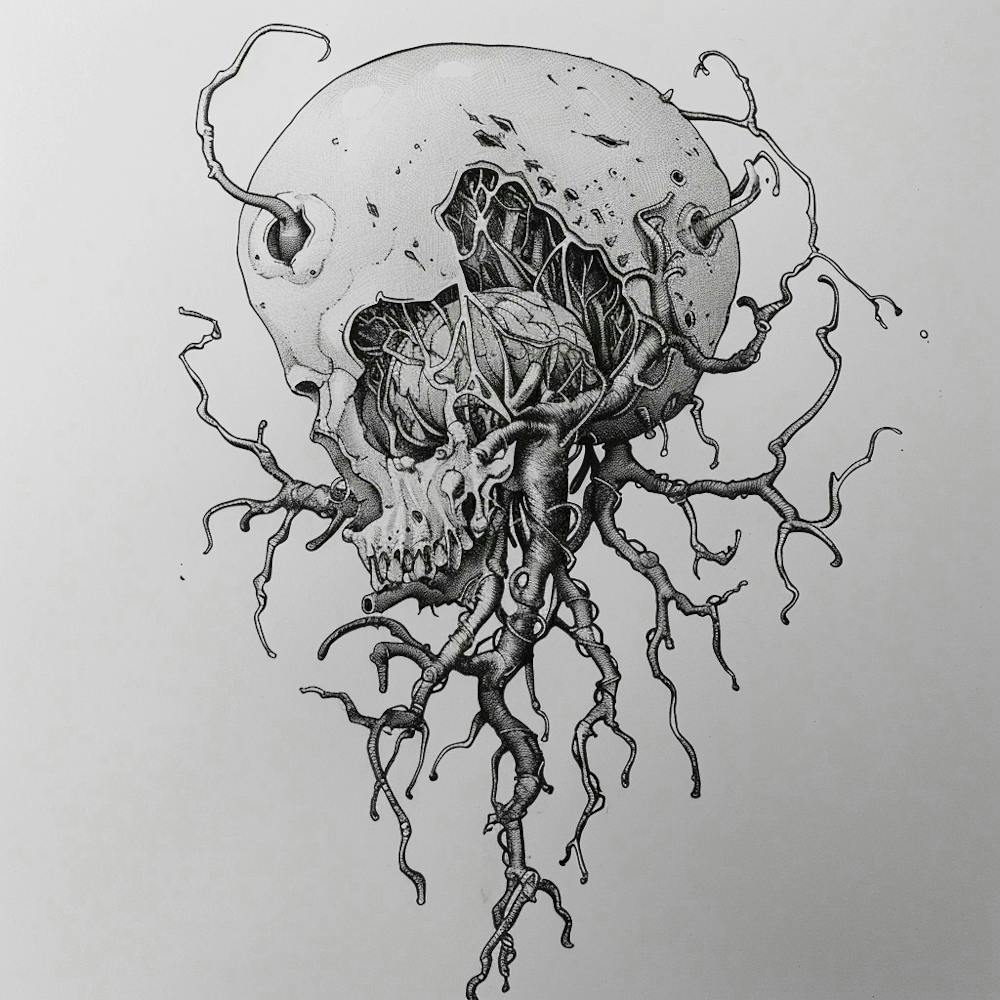 Skull With Roots