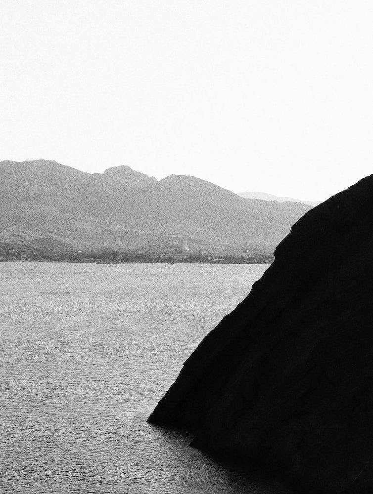 Black And White Image Of A Mountain