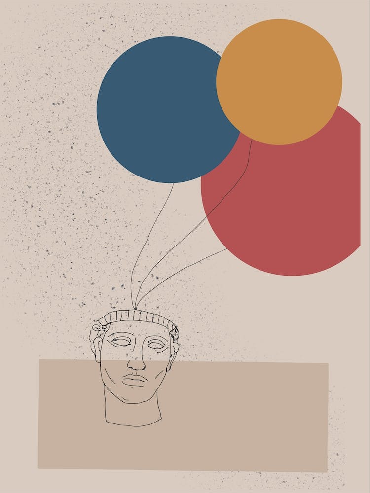 Antique Happiness Retro Colours Abstract Line