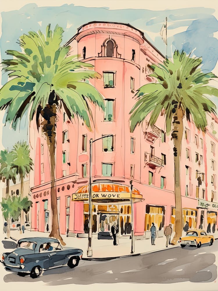 The Beverly Wilshire Beverly Hills   Beverly Hills, California   Resort Storybook Illustration 2