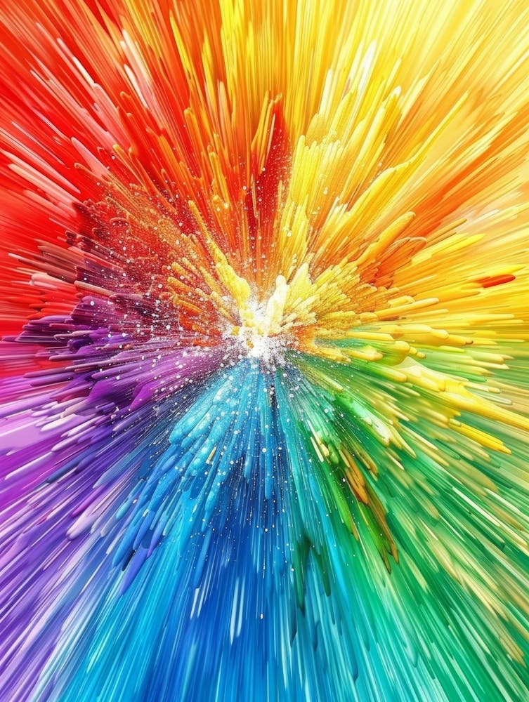 Abstract Rainbow Color Explosion