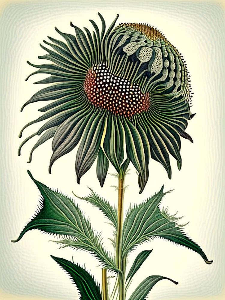 Coneflower Wildflower Vintage Botanical 1