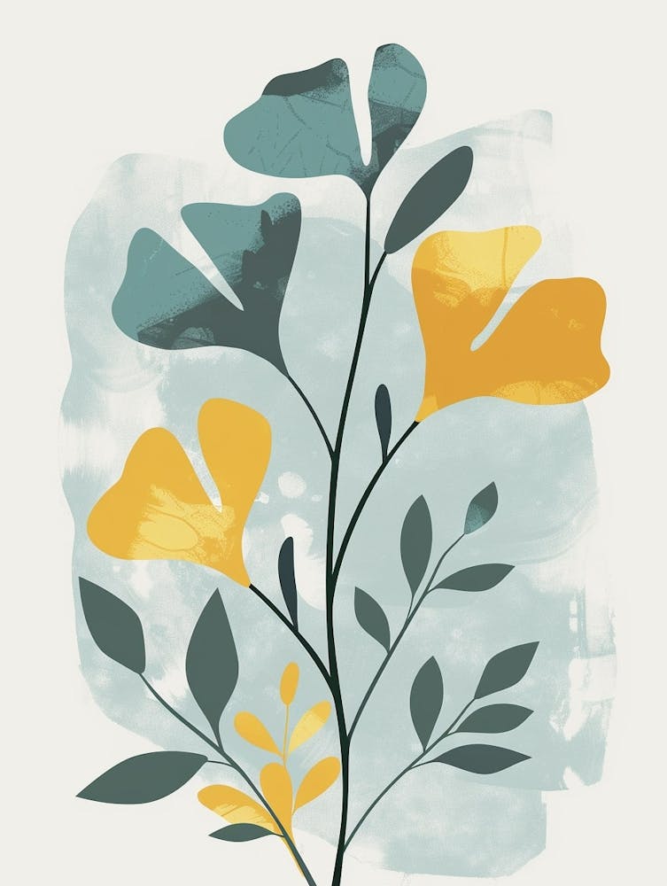 Ginkgo Tree Flat Illustration 3