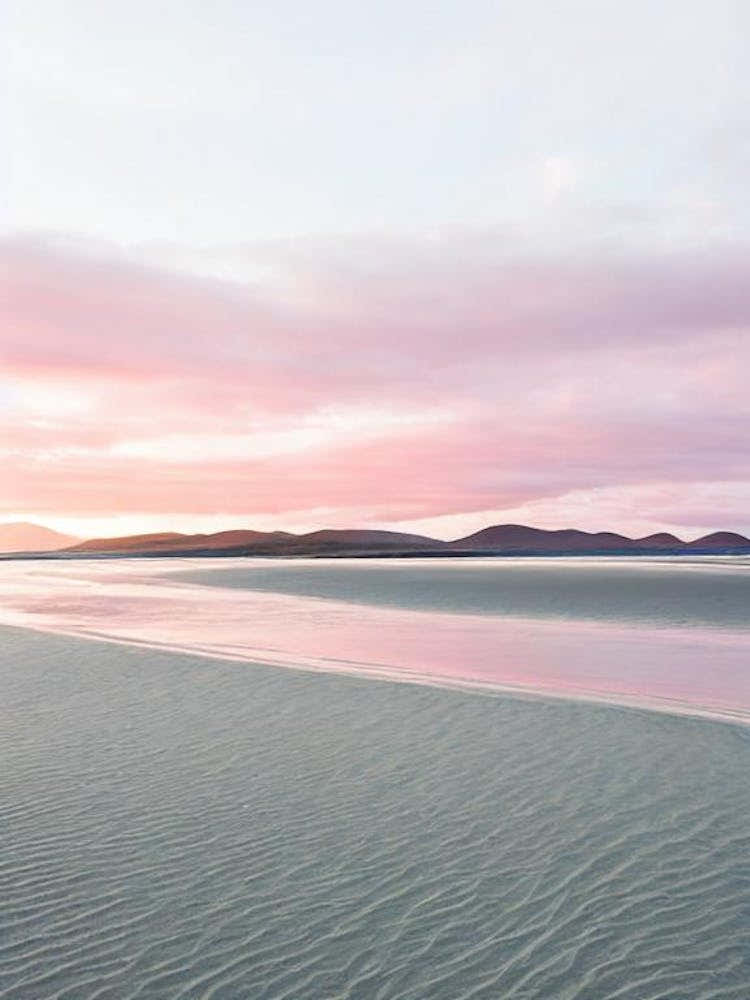 Luskentyre Sands, Isle Of Harris, Scotland Pink Photography 1