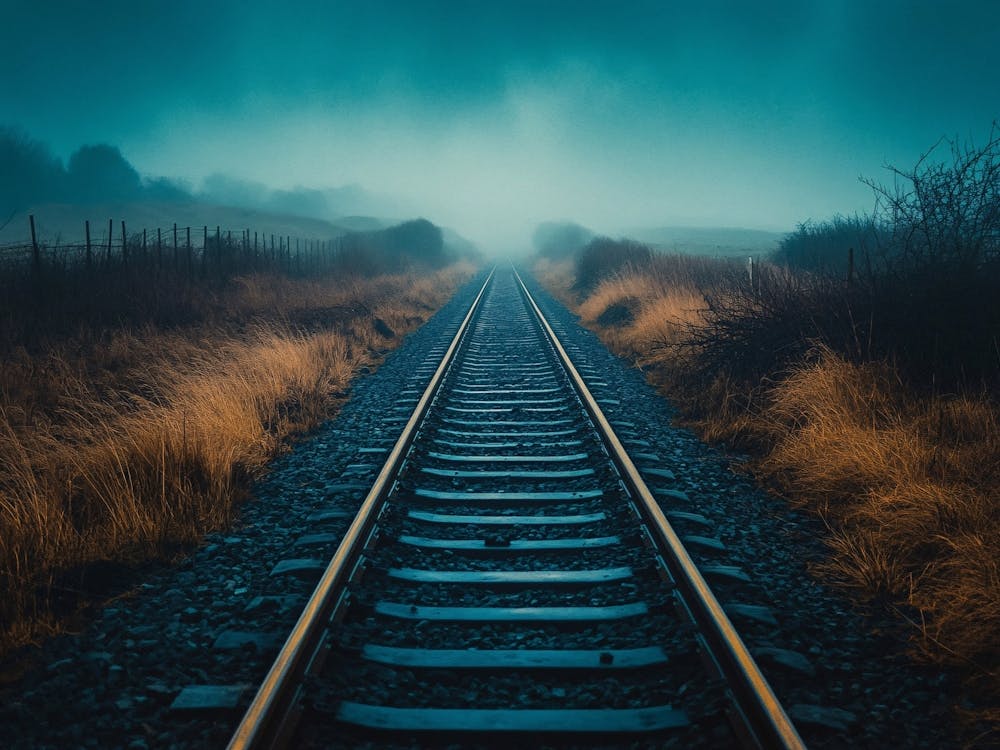 Train Tracks In The Fog 1