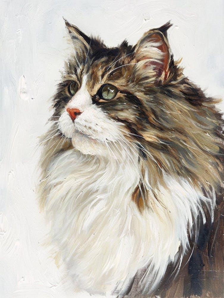 Norwegian Forest Cat Painting 1