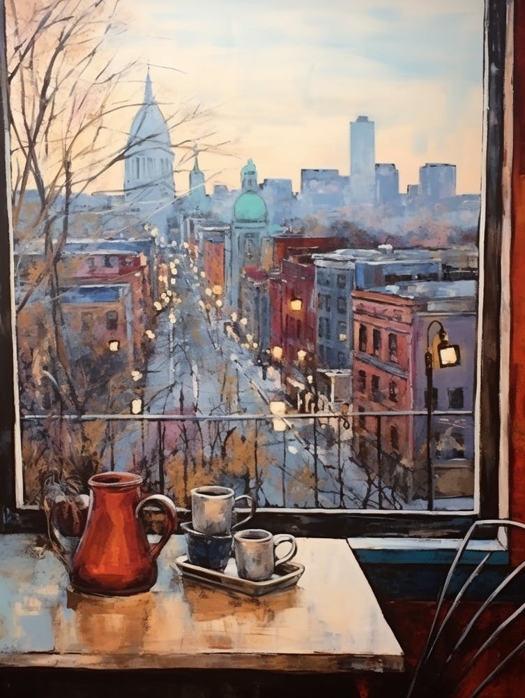 Winter Cityscape New York City Usa 4