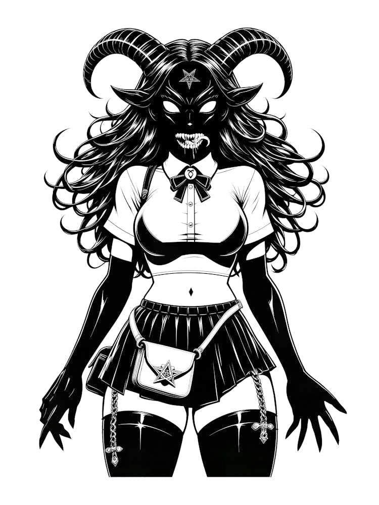 Demonic Babe Gothic Succubus Schoolgirl D