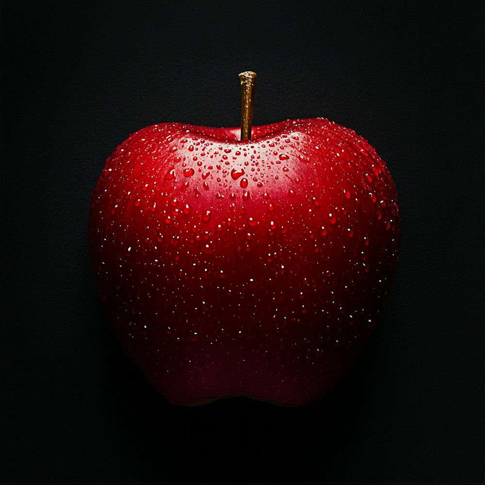 Red Apple With Water Droplets