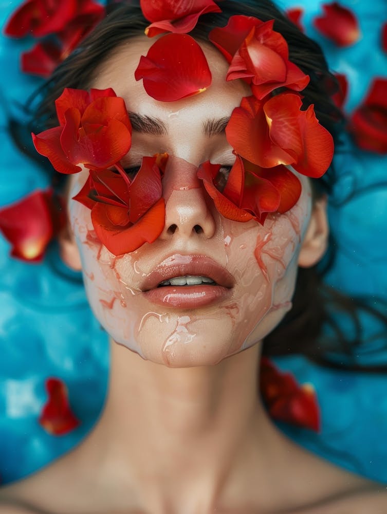 Rose Petals On The Face