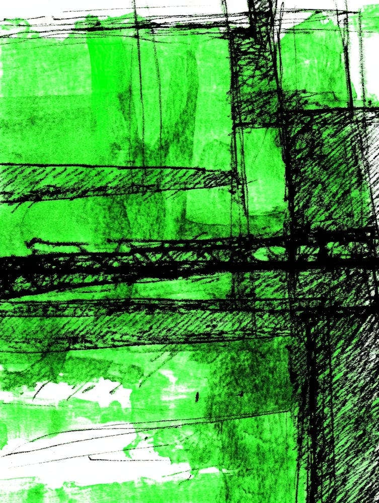 Abstract Green Drawing Art