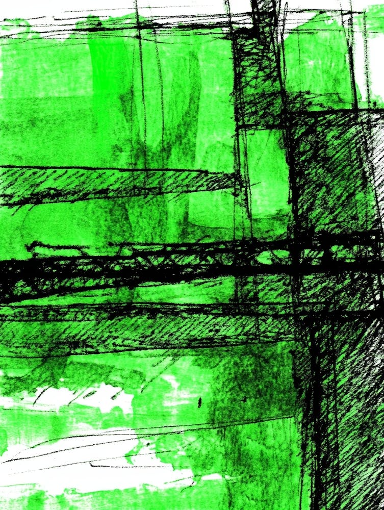 Abstract Green Drawing Art