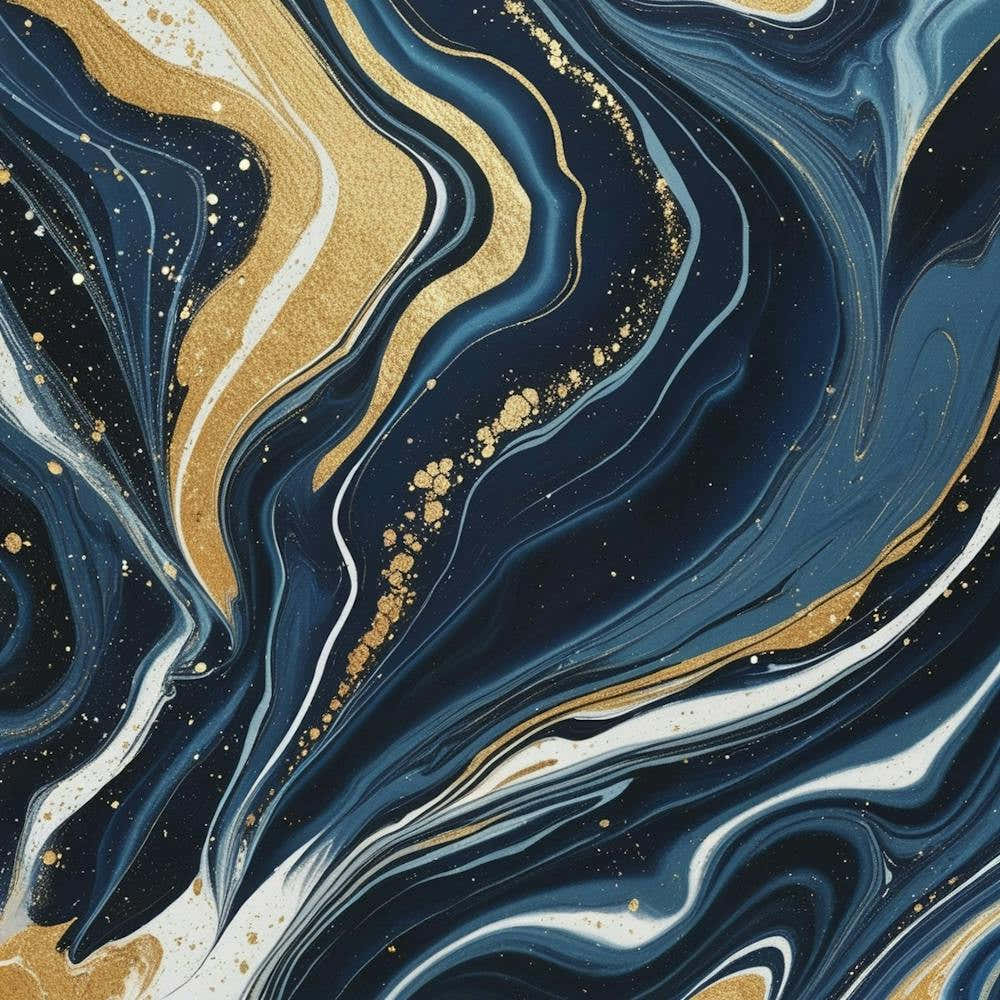 Blue And Gold Abstract Painting