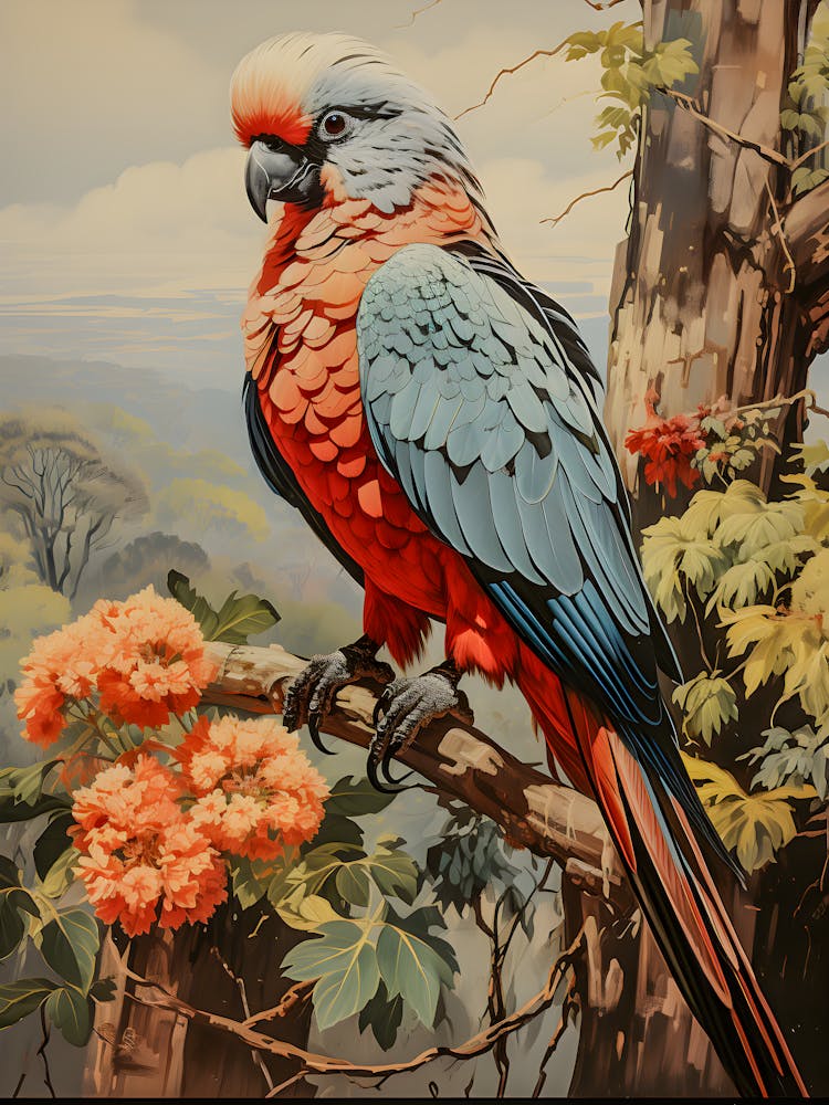 Tropical Majesty - Vibrant Parrot Wall Art | Handcrafted Tropical Bird Art | Exotic Nature-Inspired Artwork