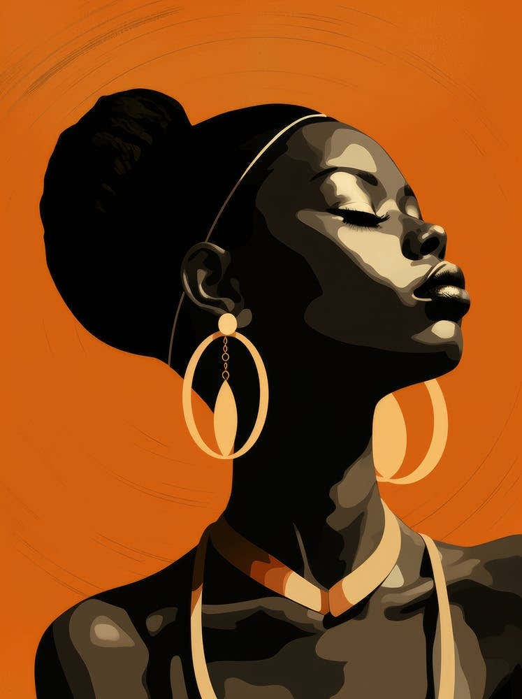 African Woman With Hoop Earrings 1