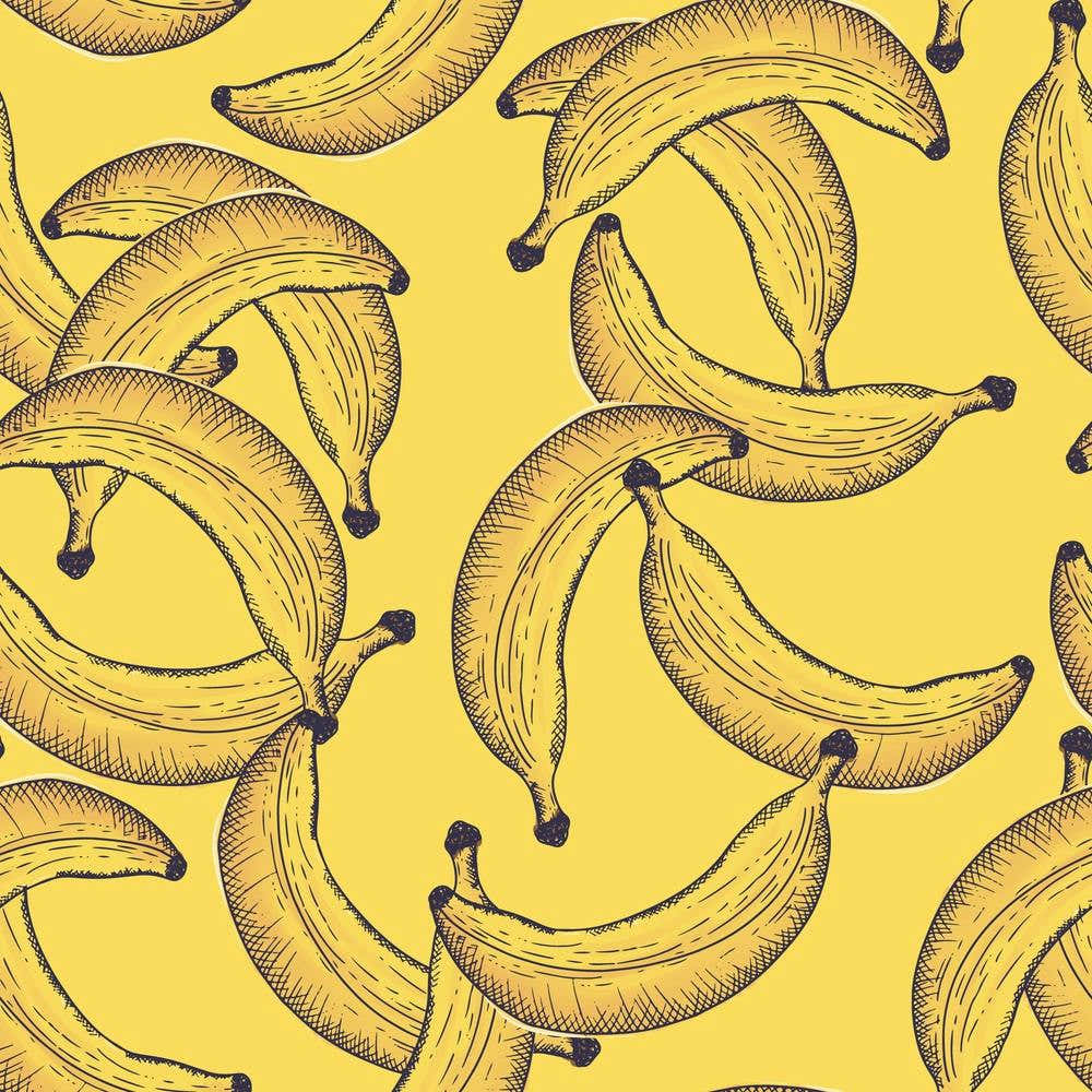 Bananas On Yellow Background