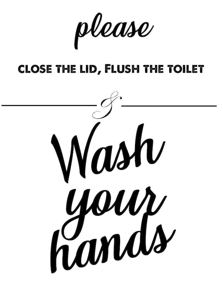 Wash Your Hands, Toilet, Funny, Quote, Bathroom, Kitchen, Trending, Wall Print