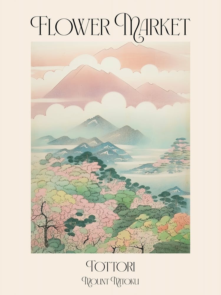 Flower Market Mount Mitoku In Tottori, Japanese Landscape 2 Poster