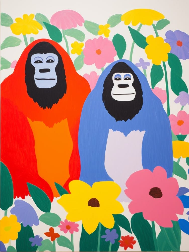 Colourful Kids Animal Art Mountain Gorilla 4