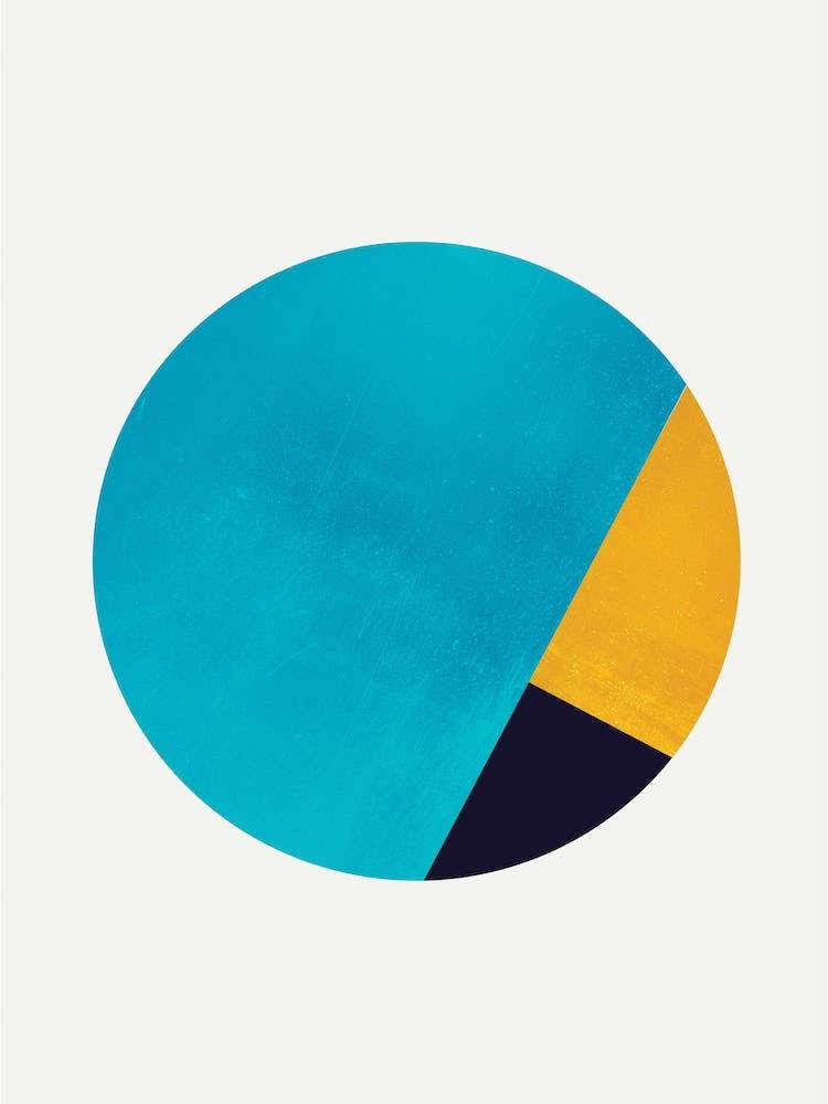 Turquoise and Gold Moon