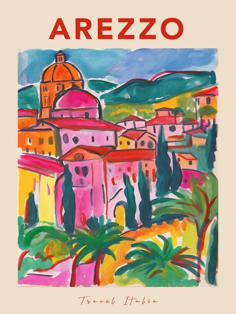 Arezzo Italia Travel Poster