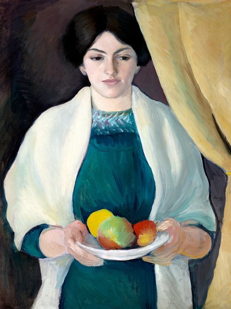 August Macke S Portrait Of The Artist S Wife (1909) Famous Painting