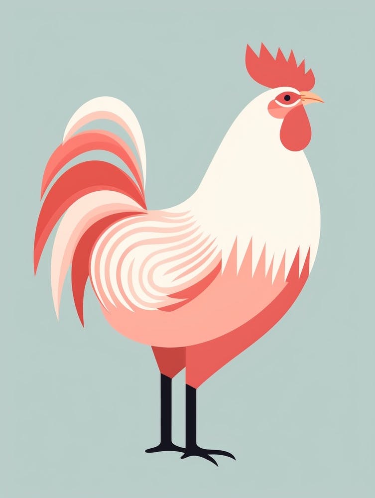 Minimalist Rooster 1 Illustration